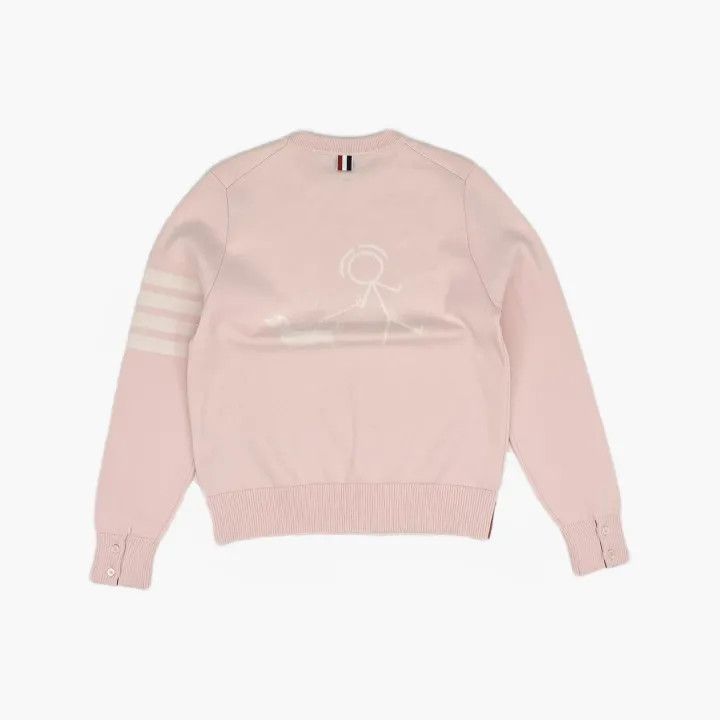 Thom Browne Thom Browne Pink Striped Long Sleeve Sweatshirt 0079 Size US S / EU 44-46 / 1 - 3 Thumbnail