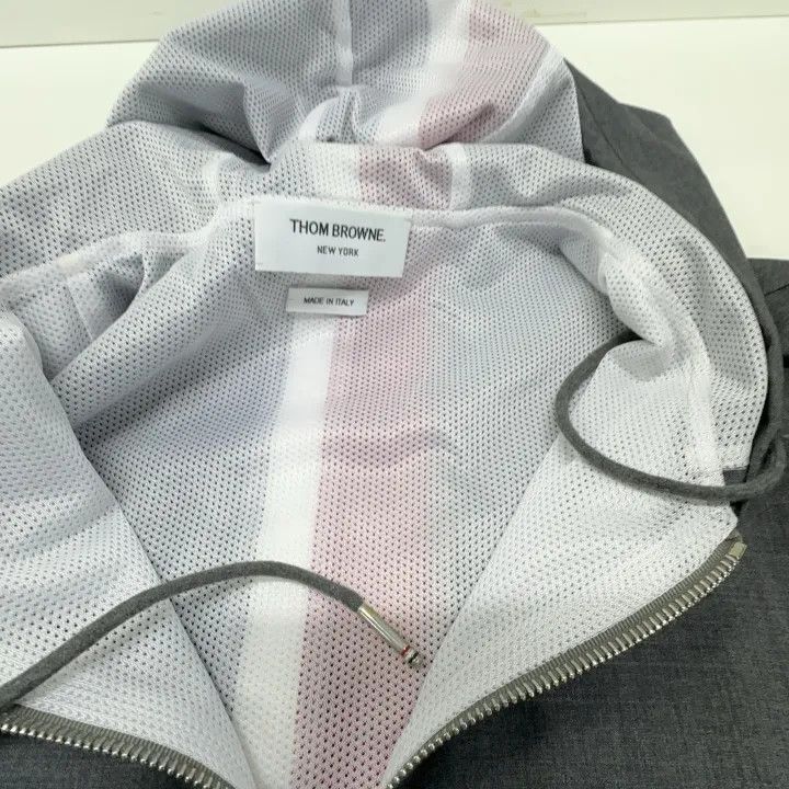 Thom Browne Thom Browne Gray Hooded Zip Jacket 0079 Size US S / EU 44-46 / 1 - 8 Thumbnail
