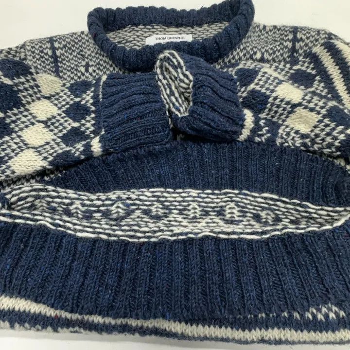 Thom Browne Thom Browne Stylish Knitted Sweater 0079 Size US S / EU 44-46 / 1 - 6 Thumbnail