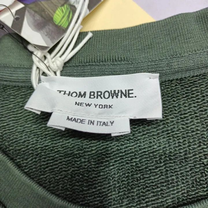 Thom Browne Thom Browne Green Long Sleeve Sweatshirt 0079 Size US L / EU 52-54 / 3 - 3 Thumbnail