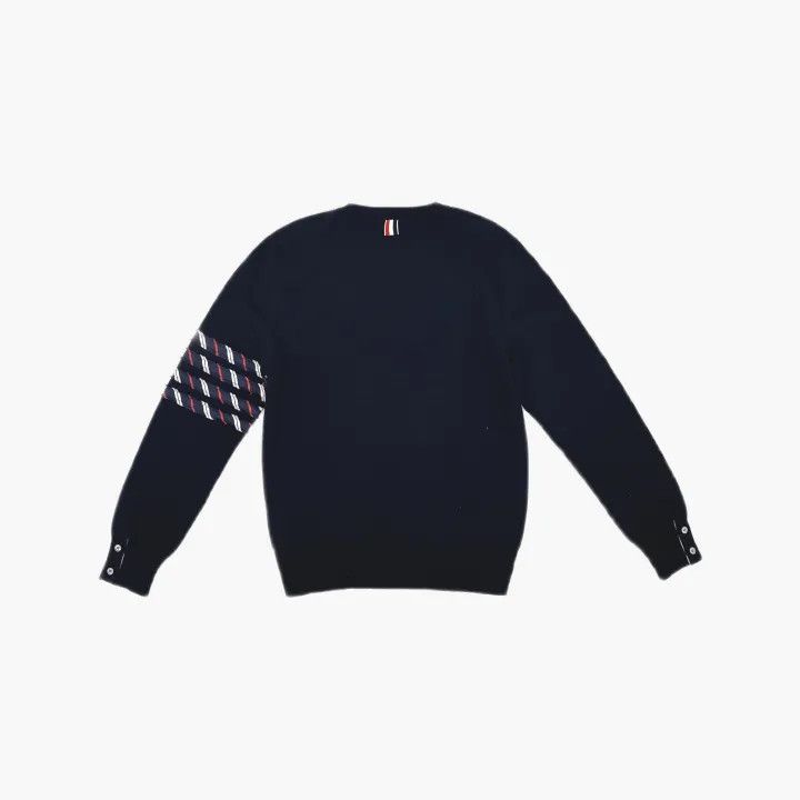 Thom Browne Thom Browne Navy Crew Neck Long Sleeve Sweater 0079 Size US M / EU 48-50 / 2 - 3 Thumbnail