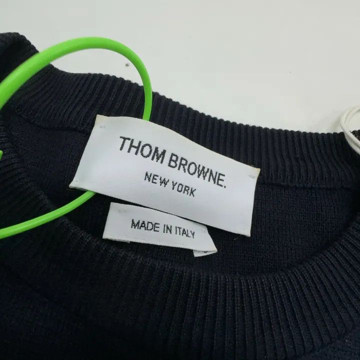 Thom Browne Thom Browne Navy Crew Neck Long Sleeve Sweater 0079 Size US M / EU 48-50 / 2 - 6 Thumbnail