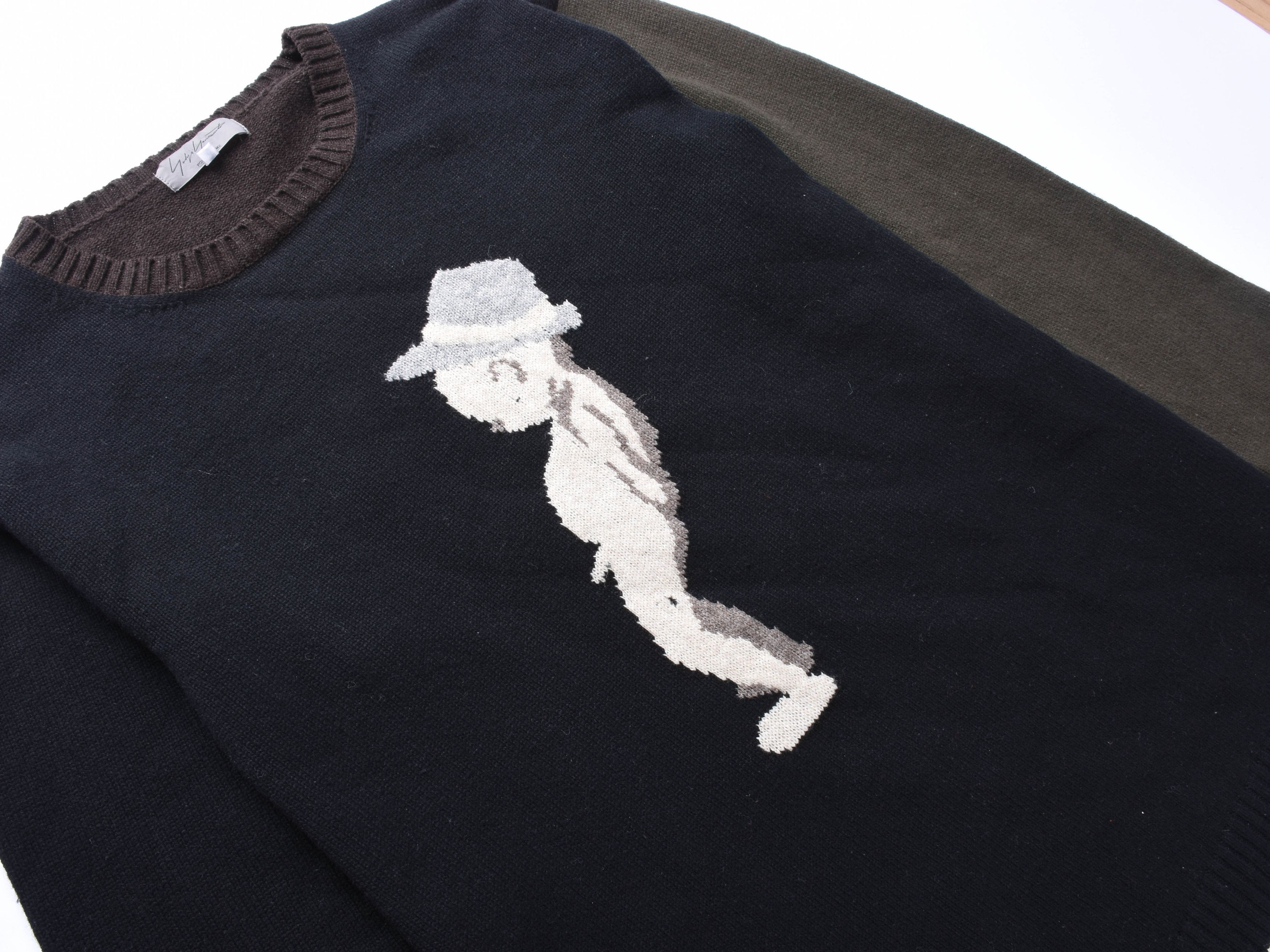 Yohji Yamamoto AW09 Shomben Kozo PENIS Contrast Sleeve Wool Sweater Size US L / EU 52-54 / 3 - 2 Thumbnail