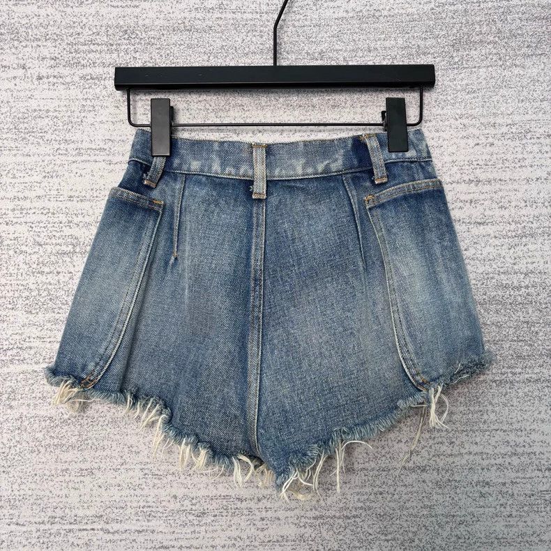Yves Saint Laurent YSL Wash Denim Shorts Size 25 Size US 26 / EU 42 - 8 Thumbnail