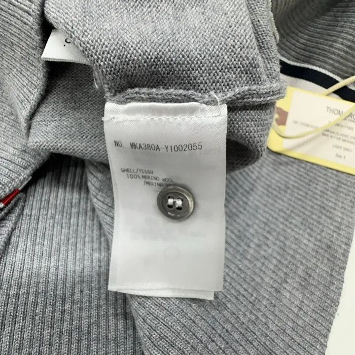 Thom Browne Thom Browne Gray Striped Sweater with Stick Figure 0079 Size US XL / EU 56 / 4 - 4 Thumbnail