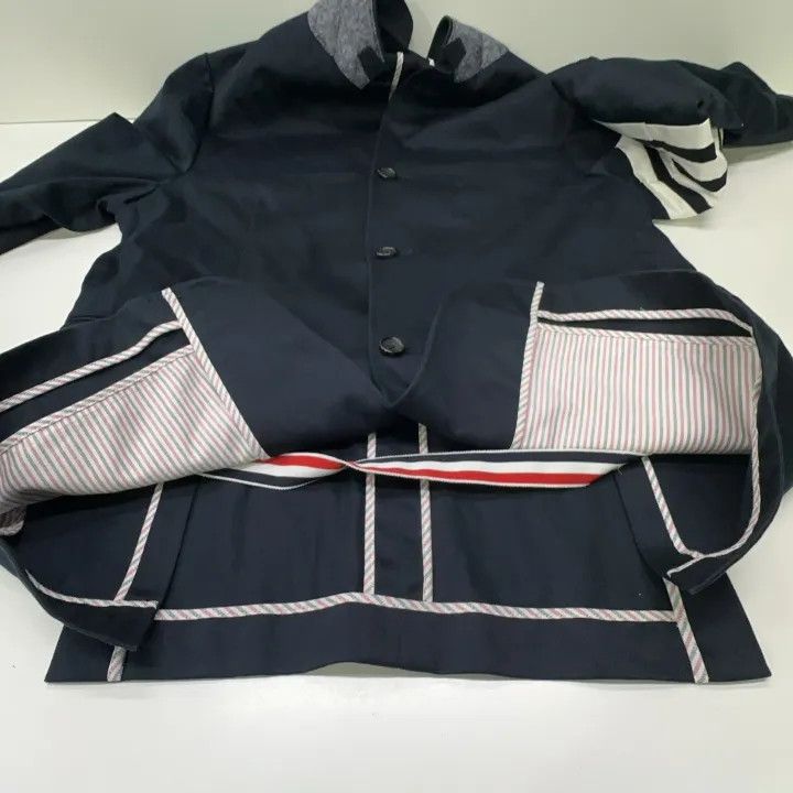 Thom Browne Thom Browne Navy Stripe Suit Jacket for Men 0079 Size US M / EU 48-50 / 2 - 12 Thumbnail