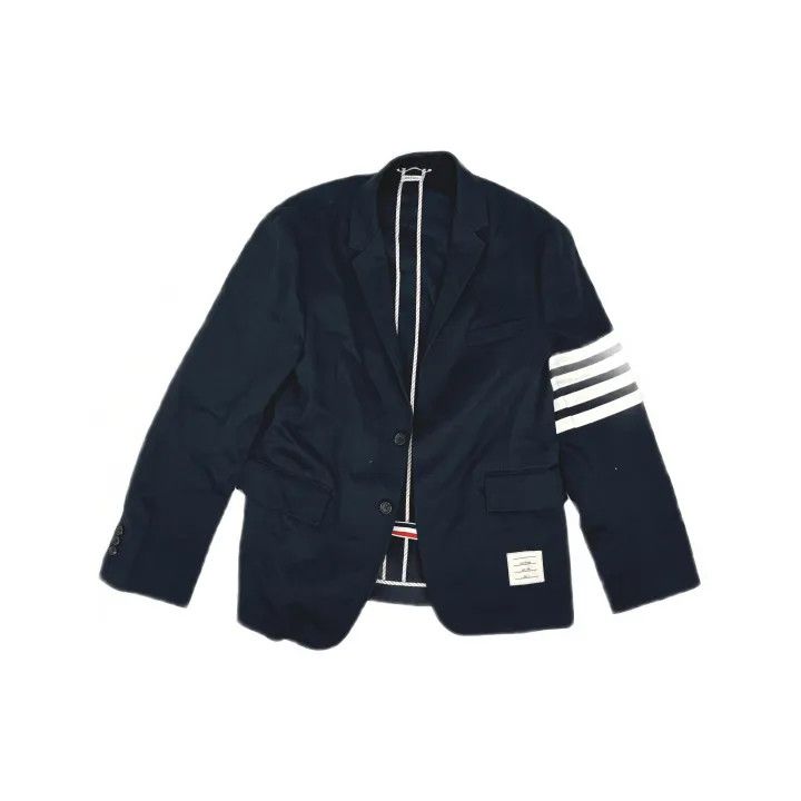 Thom Browne Thom Browne Navy Stripe Suit Jacket for Men 0079 Size US M / EU 48-50 / 2 - 2 Thumbnail