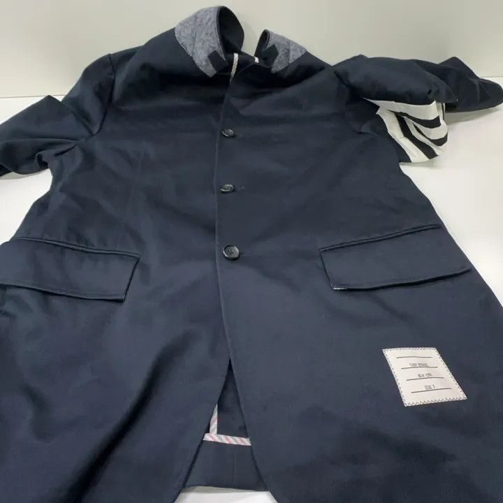 Thom Browne Thom Browne Navy Stripe Suit Jacket for Men 0079 Size US M / EU 48-50 / 2 - 11 Thumbnail