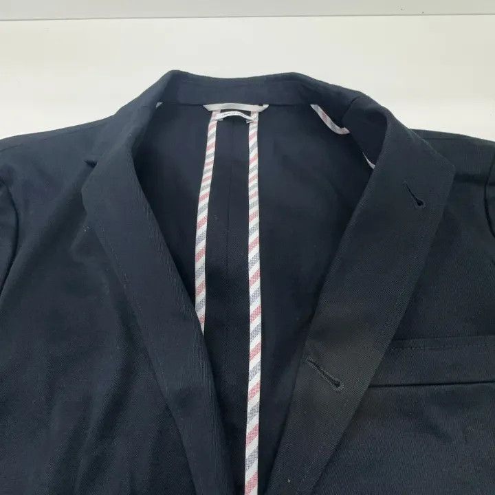 Thom Browne Thom Browne Navy Striped Suit Jacket for Men 0079 Size US M / EU 48-50 / 2 - 8 Thumbnail