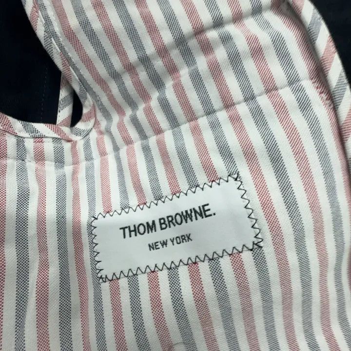 Thom Browne Thom Browne Navy Striped Suit Jacket for Men 0079 Size US M / EU 48-50 / 2 - 5 Thumbnail
