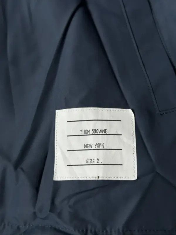 Thom Browne Thom Browne Navy 4-Bar Windbreaker Jacket 0079 Size US M / EU 48-50 / 2 - 7 Thumbnail