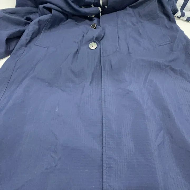 Thom Browne Thom Browne Striped Long Sleeve Overcoat in Blue 0079 Size US S / EU 44-46 / 1 - 9 Thumbnail
