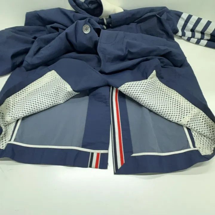 Thom Browne Thom Browne Striped Long Sleeve Overcoat in Blue 0079 Size US S / EU 44-46 / 1 - 10 Thumbnail