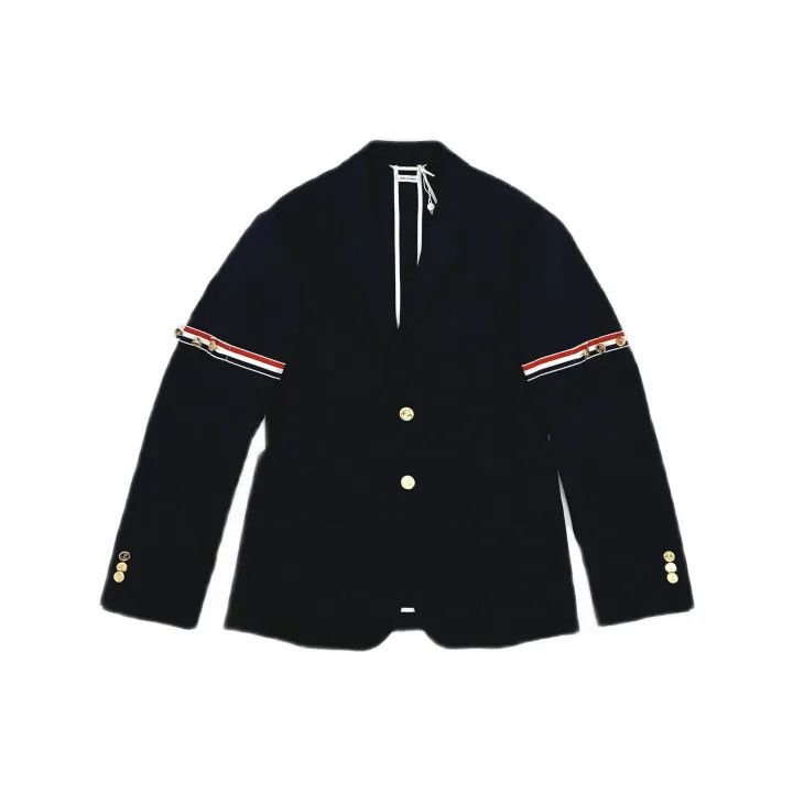 Thom Browne Thom Browne Navy Blue Striped Blazer for Men 0079 Size US S / EU 44-46 / 1 - 2 Thumbnail