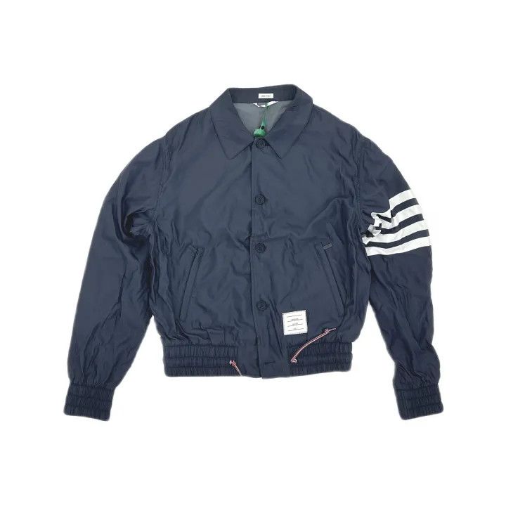Thom Browne TB Classic Navy Striped Button-Up Jacket 0079 Size US M / EU 48-50 / 2 - 2 Thumbnail
