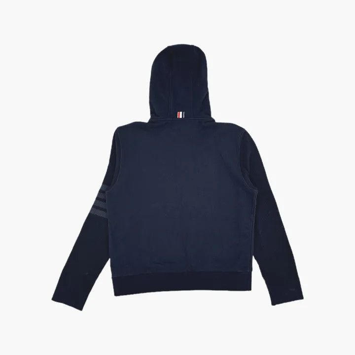 Thom Browne Thom Browne Navy Blue Hoodie with Stripes 0079 Size US S / EU 44-46 / 1 - 3 Thumbnail
