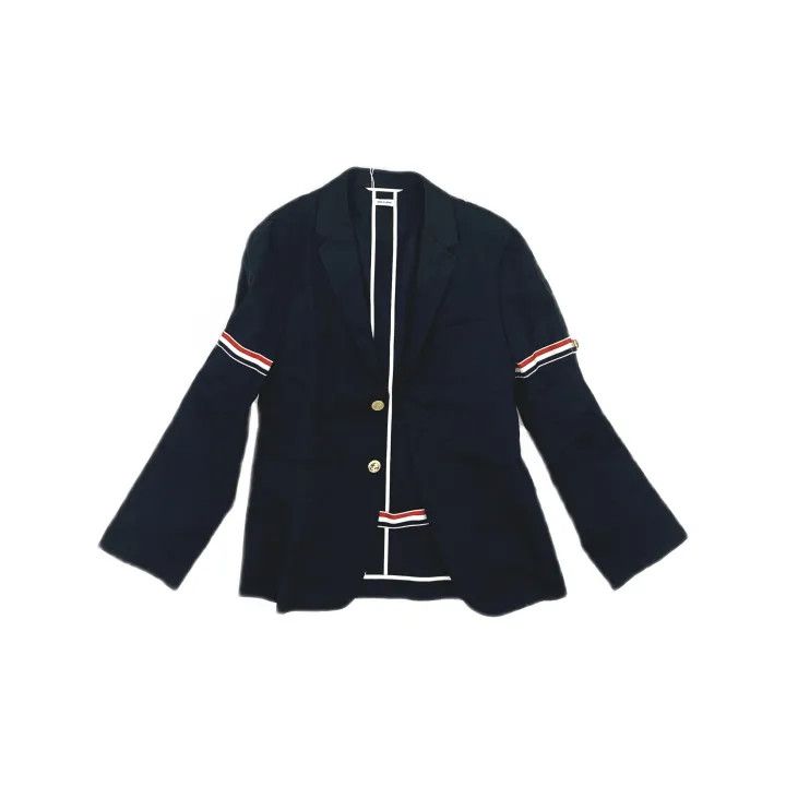 Thom Browne Thom Browne Navy Striped Blazer for Men 0079 Size US M / EU 48-50 / 2 - 2 Thumbnail