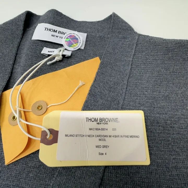 Thom Browne Thom Browne Gray Classic Long Sleeve Sweater 0079 Size US M / EU 48-50 / 2 - 5 Thumbnail