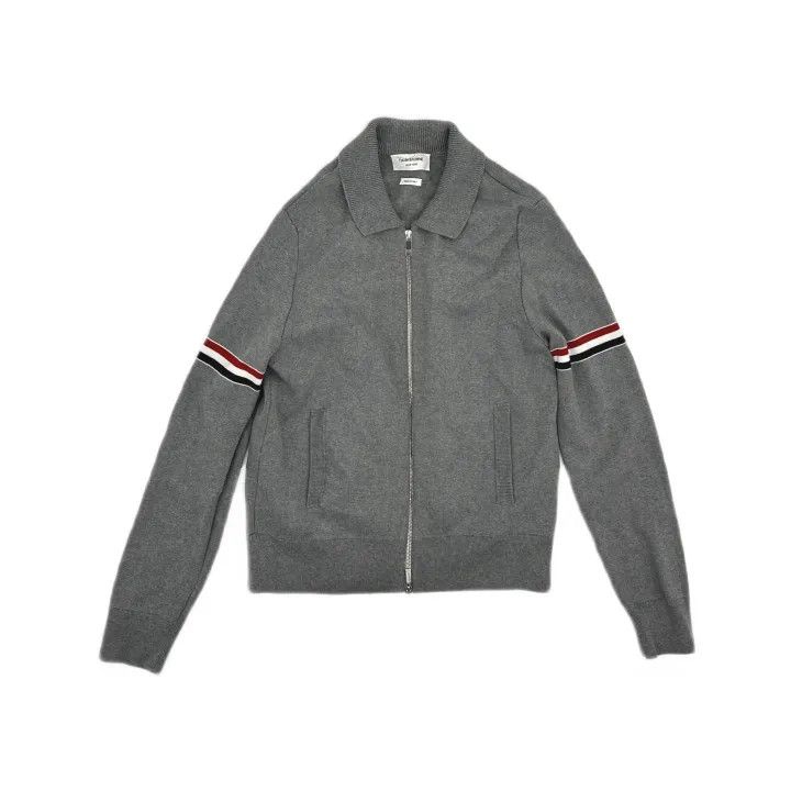 Thom Browne Thom Browne Gray Zip Collar Knit Sweater 0079 Size US S / EU 44-46 / 1 - 2 Thumbnail