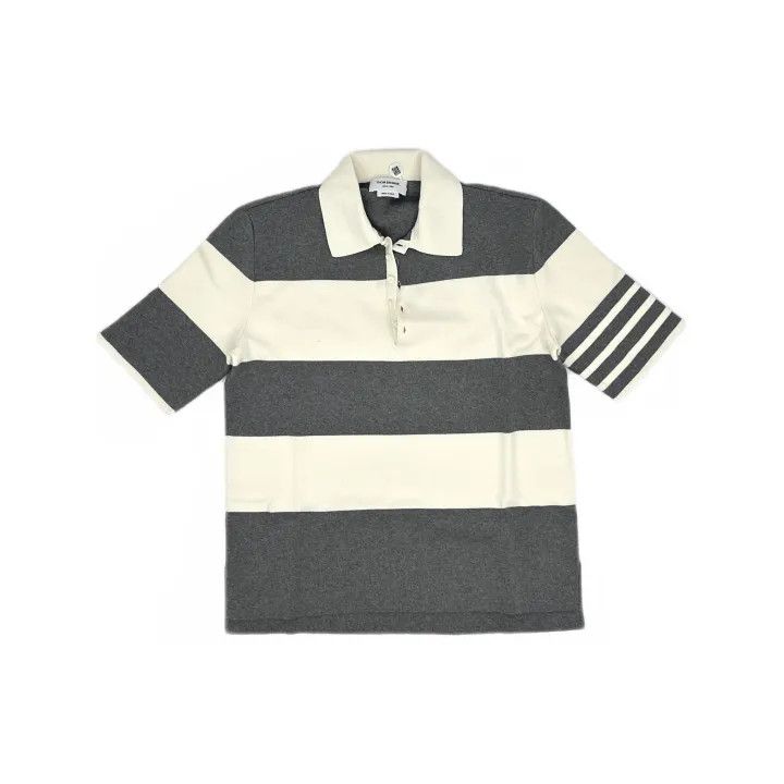 Thom Browne Thom Browne Striped Short Sleeve Polo Shirt 0079 Size US S / EU 44-46 / 1 - 2 Thumbnail