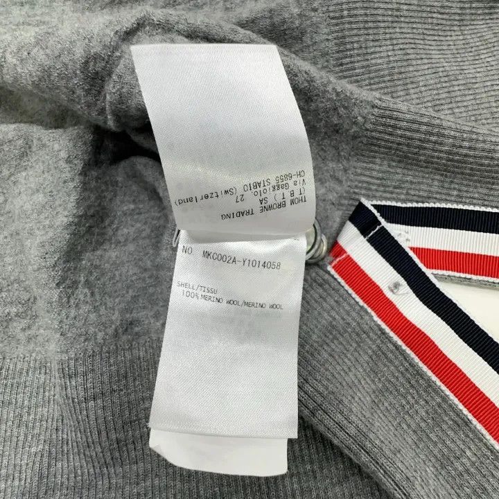 Thom Browne Thom Browne Gray V-Neck Wool Cardigan 0079 Size US L / EU 52-54 / 3 - 5 Thumbnail