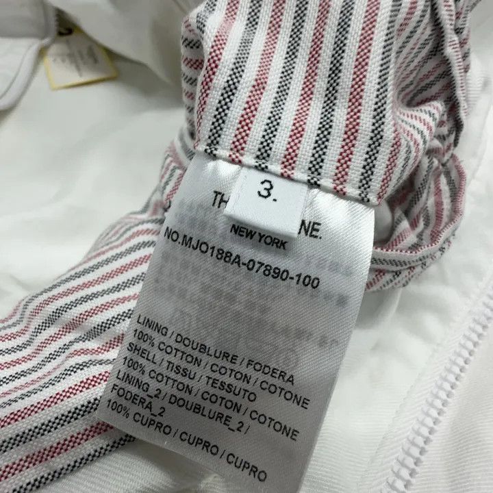 Thom Browne Thom Browne White Striped Hooded Jacket for Men 0079 Size US M / EU 48-50 / 2 - 3 Thumbnail