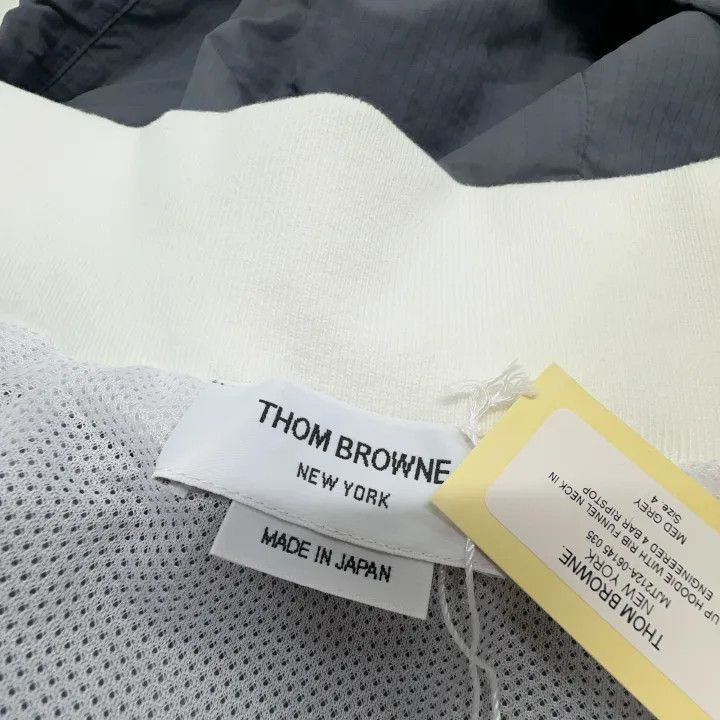 Thom Browne Thom Browne Gray Striped Zip-Up Hooded Jacket 0079 Size US S / EU 44-46 / 1 - 4 Thumbnail