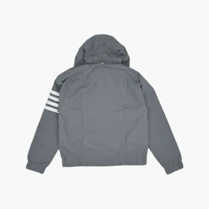 Thom Browne Thom Browne Gray Striped Zip-Up Hooded Jacket 0079 Size US S / EU 44-46 / 1 - 3 Thumbnail