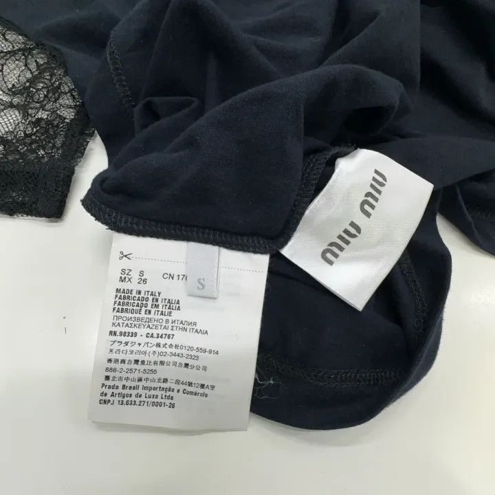Miu Miu Miu Miu Black Printed Short Sleeve T-Shirt 0079 Size S / US 4 / IT 40 - 5 Thumbnail