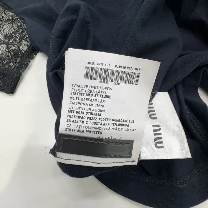 Miu Miu Miu Miu Black Printed Short Sleeve T-Shirt 0079 Size S / US 4 / IT 40 - 4 Thumbnail