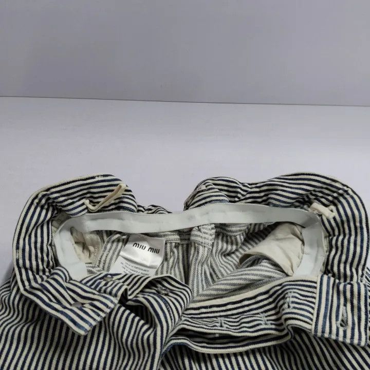 Miu Miu Miu Miu Striped Comfort Shorts in Blue and White 0079 Size 40" / US 18 - 5 Thumbnail