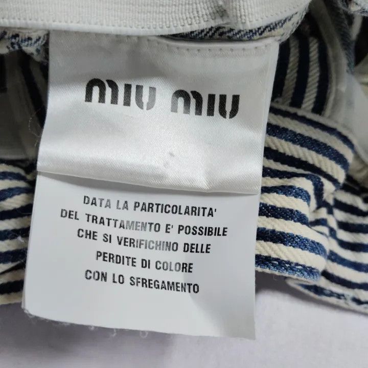 Miu Miu Miu Miu Striped Comfort Shorts in Blue and White 0079 Size 40" / US 18 - 3 Thumbnail