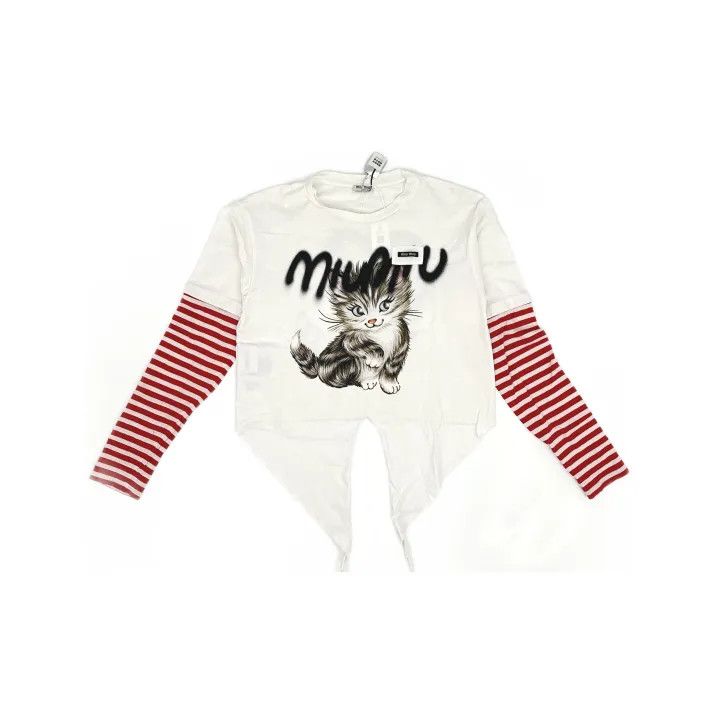 Miu Miu Miu Miu Cat Graffiti Long Sleeve Top 0079 Size S / US 4 / IT 40 - 2 Thumbnail