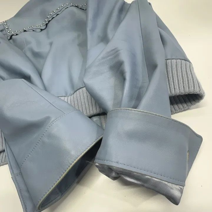 Miu Miu Miu Miu Studded Denim Jacket in Light Blue 0079 Size L / US 10 / IT 46 - 12 Thumbnail