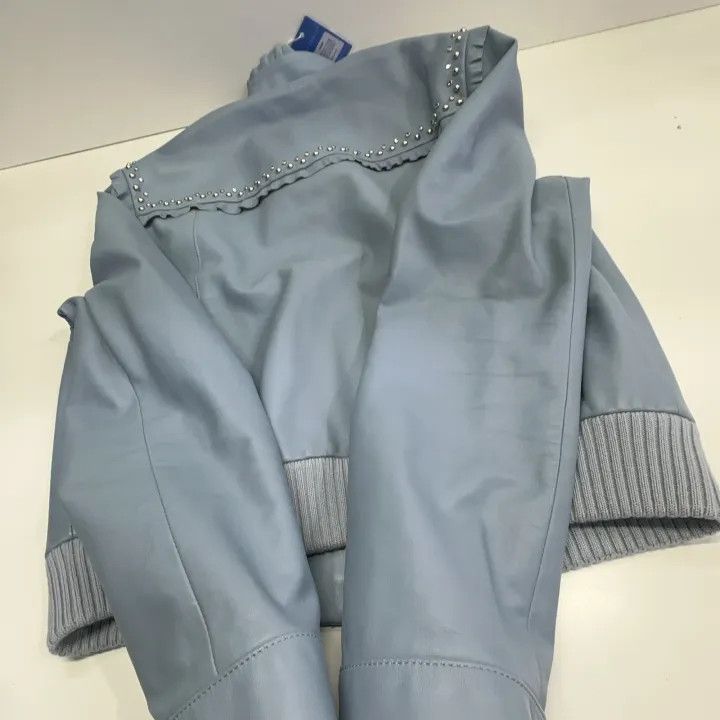 Miu Miu Miu Miu Studded Denim Jacket in Light Blue 0079 Size L / US 10 / IT 46 - 11 Thumbnail