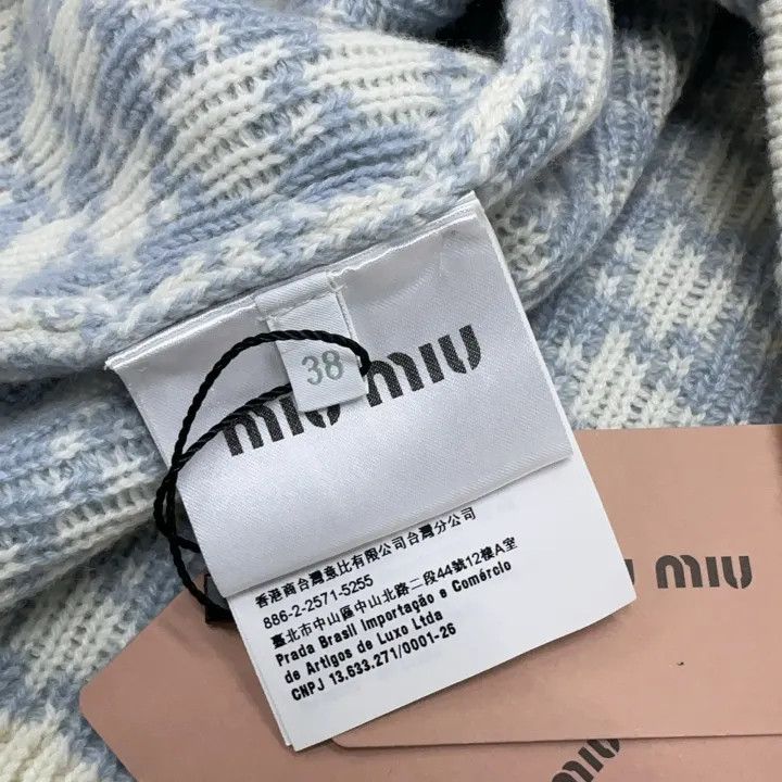 Miu Miu Miu Miu Logo Embroidered Houndstooth Skirt 0079 Size 38" / US 16 / IT 52 - 5 Thumbnail