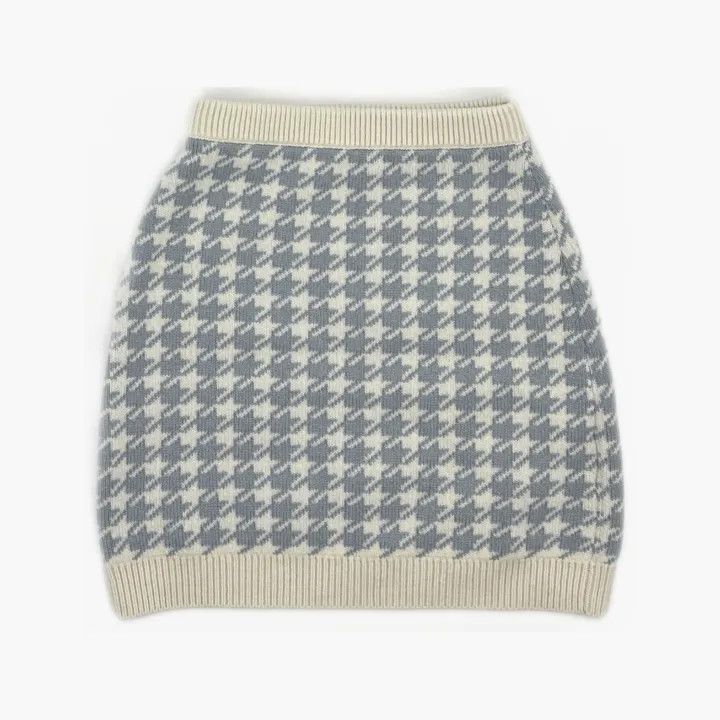 Miu Miu Miu Miu Logo Embroidered Houndstooth Skirt 0079 Size 38" / US 16 / IT 52 - 3 Thumbnail