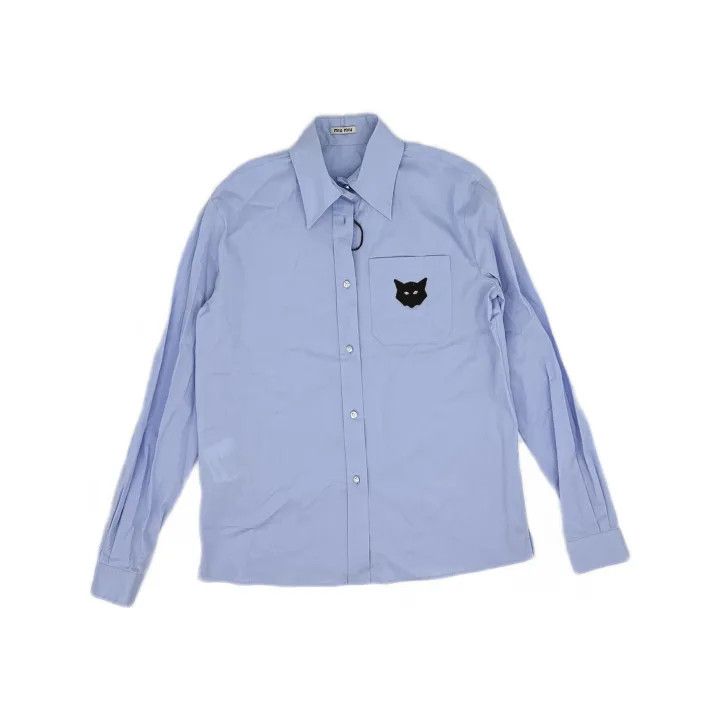 Miu Miu Miu Miu Classic Casual Shirt with Logo 0079 Size S / US 4 / IT 40 - 2 Thumbnail