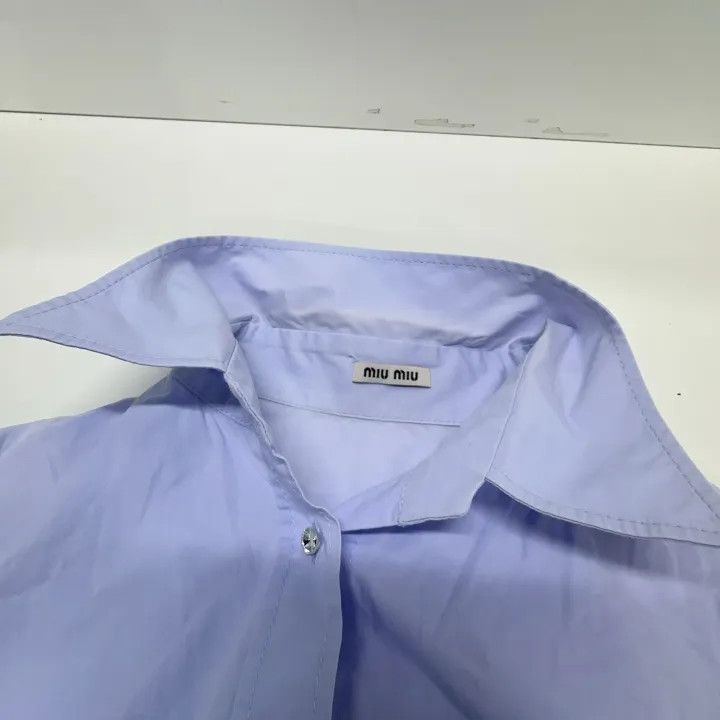 Miu Miu Miu Miu Classic Casual Logo Collared Shirt 0079 Size L / US 10 / IT 46 - 7 Thumbnail