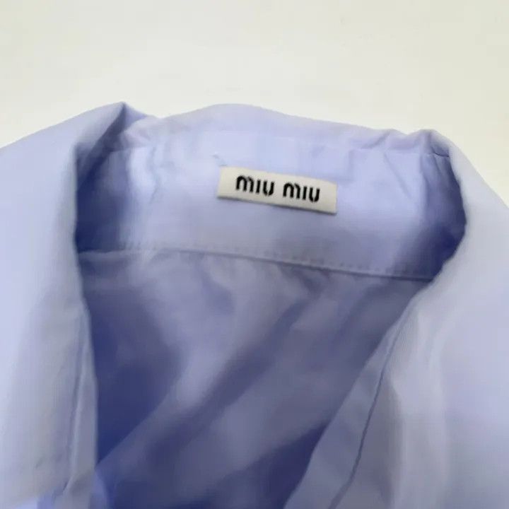 Miu Miu Miu Miu Classic Casual Logo Collared Shirt 0079 Size L / US 10 / IT 46 - 6 Thumbnail