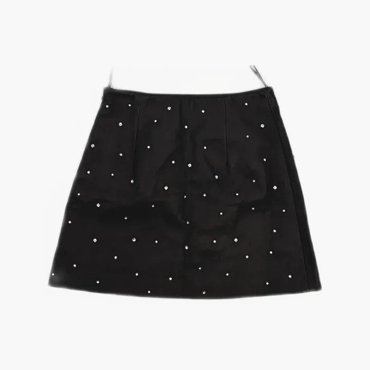 Miu Miu Miu Miu FW21 Crystal-Embellished Leather Skirt 0079 Size 38" / US 16 / IT 52 - 3 Thumbnail