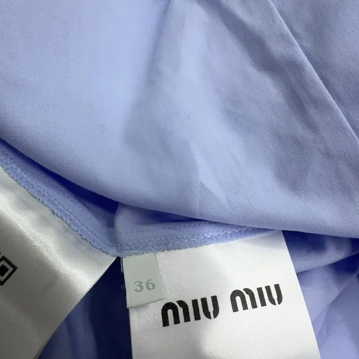 Miu Miu Miu Miu Classic Casual Embroidered Shirt Blue 0079 Size S / US 4 / IT 40 - 5 Thumbnail