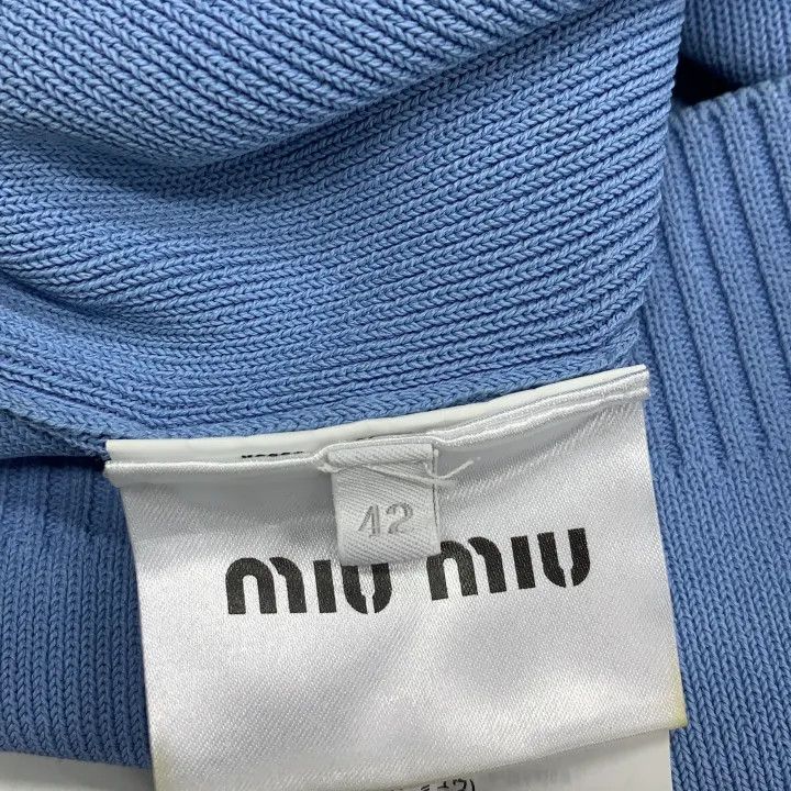Miu Miu Miu Miu Blue Short Sleeve Knit Top 0079 Size M / US 6-8 / IT 42-44 - 3 Thumbnail