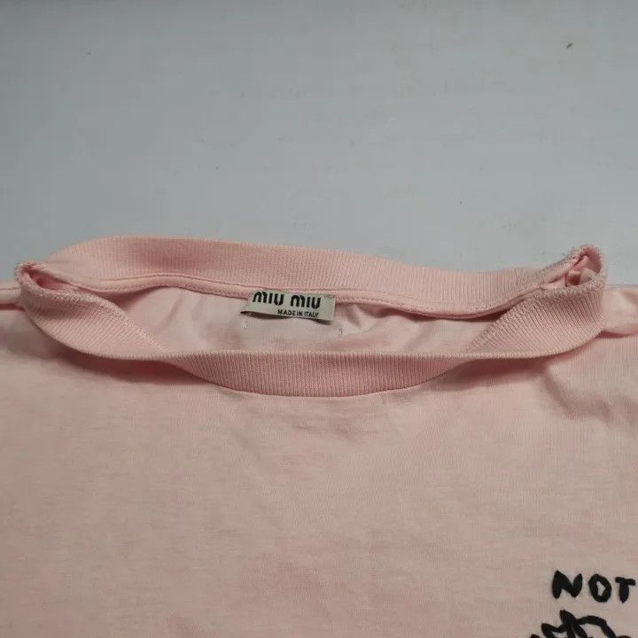 Miu Miu Miu Miu Casual Embroidered Round Neck T-shirt 0079 Size S / US 4 / IT 40 - 6 Thumbnail