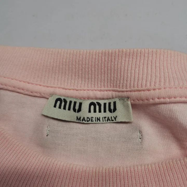 Miu Miu Miu Miu Casual Embroidered Round Neck T-shirt 0079 Size S / US 4 / IT 40 - 2 Thumbnail