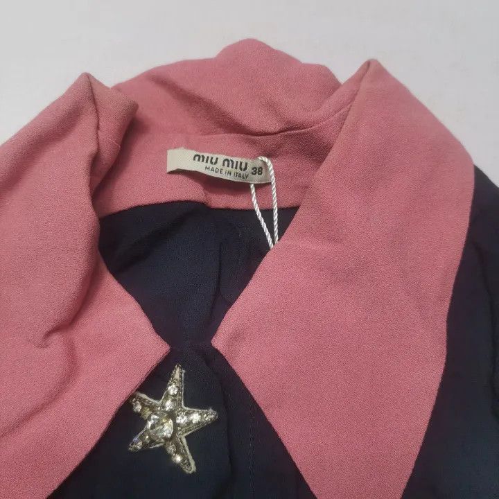 Miu Miu Miu Miu Comfortable Long Sleeve Dress in Dark Blue 0079 Size M / US 6-8 / IT 42-44 - 4 Thumbnail