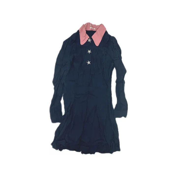 Miu Miu Miu Miu Comfortable Long Sleeve Dress in Dark Blue 0079 Size M / US 6-8 / IT 42-44 - 2 Thumbnail