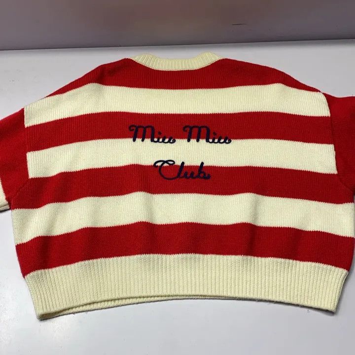 Miu Miu Miu Miu Striped Long Sleeve Knit Sweater 0079 Size M / US 6-8 / IT 42-44 - 14 Thumbnail