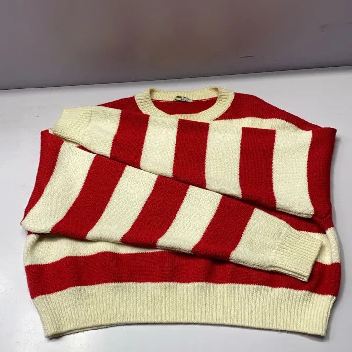 Miu Miu Miu Miu Striped Long Sleeve Knit Sweater 0079 Size M / US 6-8 / IT 42-44 - 11 Thumbnail