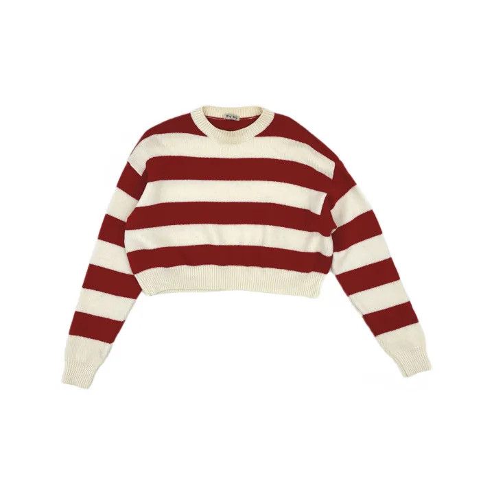 Miu Miu Miu Miu Striped Long Sleeve Knit Sweater 0079 Size M / US 6-8 / IT 42-44 - 2 Thumbnail
